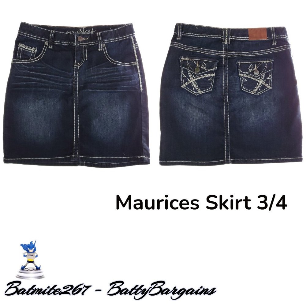 3 / 4 Dark Denim Mini Skirt Womens Maurices